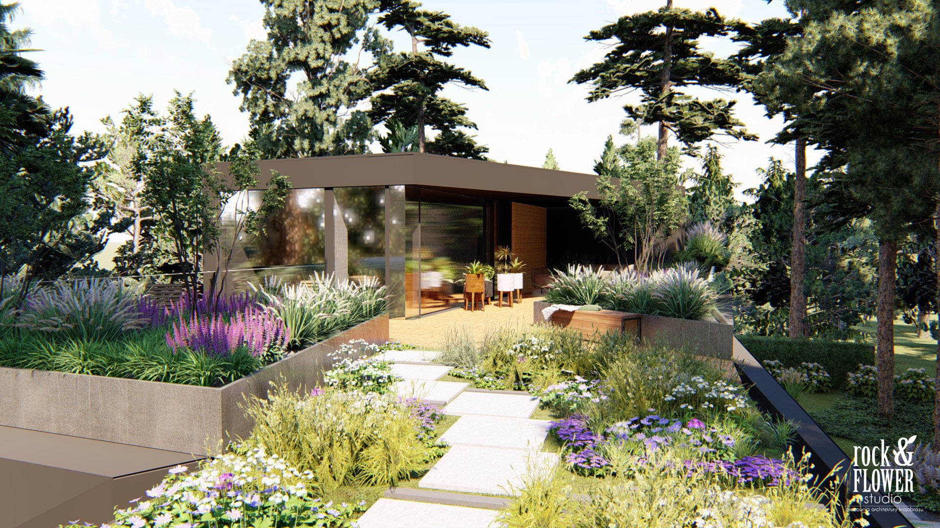 leśny taras na dachu