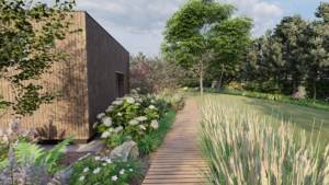 nowoczesny ogród, Poznań, projektowanie ogrodów Poznań, ogród nowoczesny Poznań, ogród eklektyczny, ogród pełen rozrywek, płyty w ogrodzie, drewno w odrodzie, trawy w ogrodzie, bambusy w ogrodzie, architektura krajobrazu Poznań, projektant ogrodów Poznań