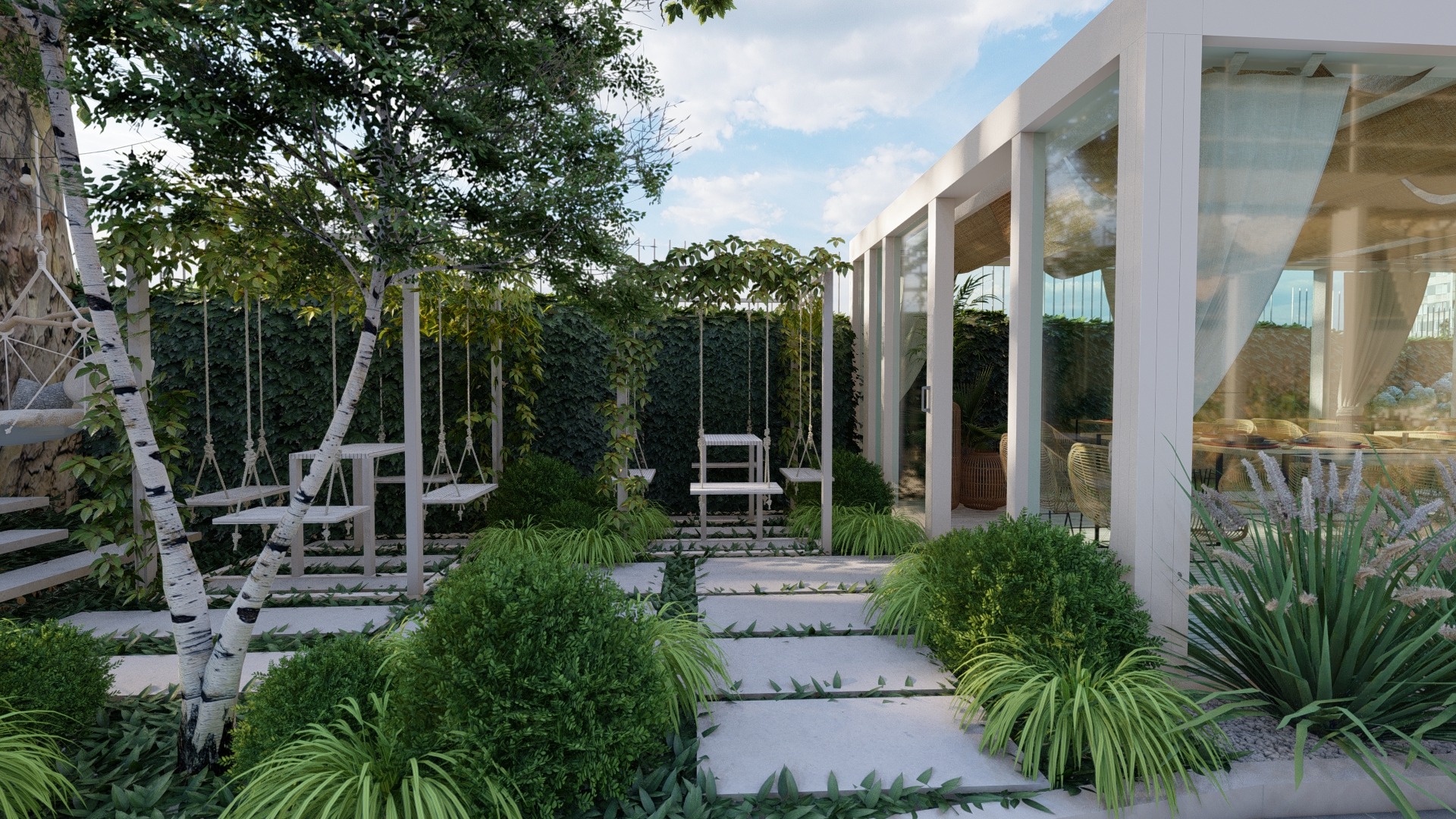 zagospodarowanie zieleni przy restauracji