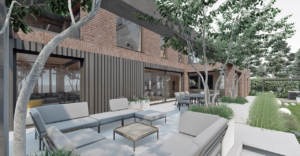 ogród nowoczesny pod lasem