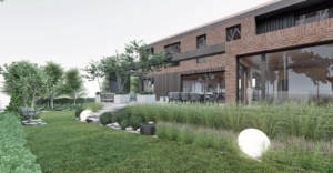 ogród nowoczesny pod lasem