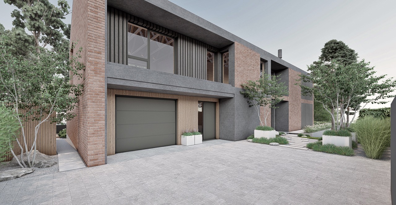 ogród nowoczesny pod lasem