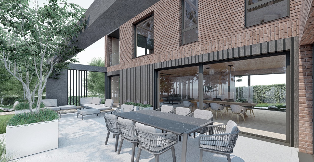 ogród nowoczesny pod lasem