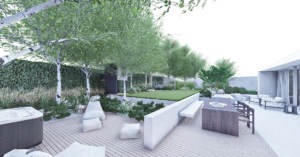 minimalistyczny ogród z trawami