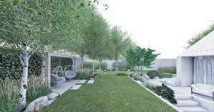 minimalistyczny ogród z trawami