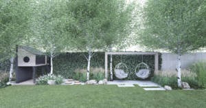 minimalistyczny ogród z trawami