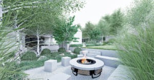 minimalistyczny ogród z trawami