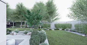 minimalistyczny ogród z trawami