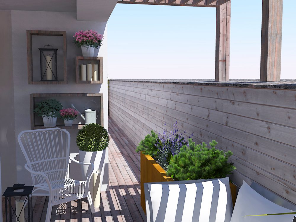 projekt balkonu - aranżacja balkonu - nowoczesny balkon