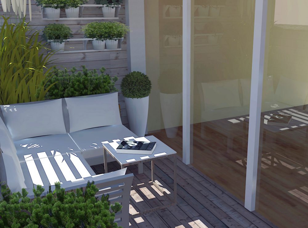 projekt balkonu - aranżacja balkonu - nowoczesny balkon