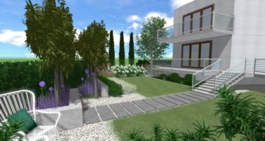 ogród nowoczesny, projekt nowoczesnego ogrodu, ogród geometryczny