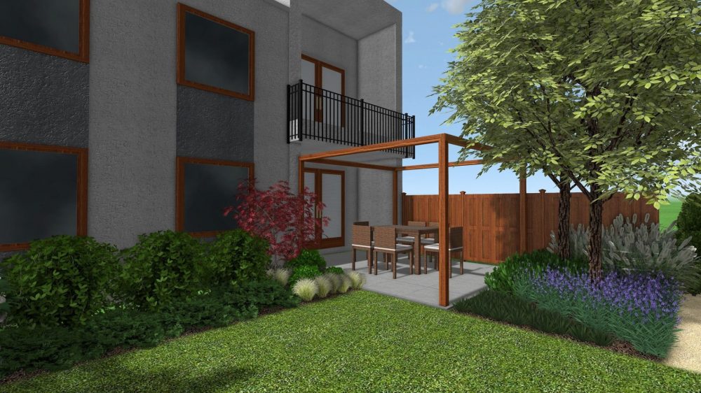 miejsce dla dzieci w ogrodzie, altana ogrodowa, projekt ogrodu Poznań