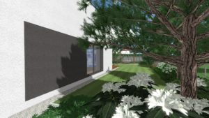 ogród w stylu skandynawskim - ogród nowoczesny - różaneczniki w ogrodzie