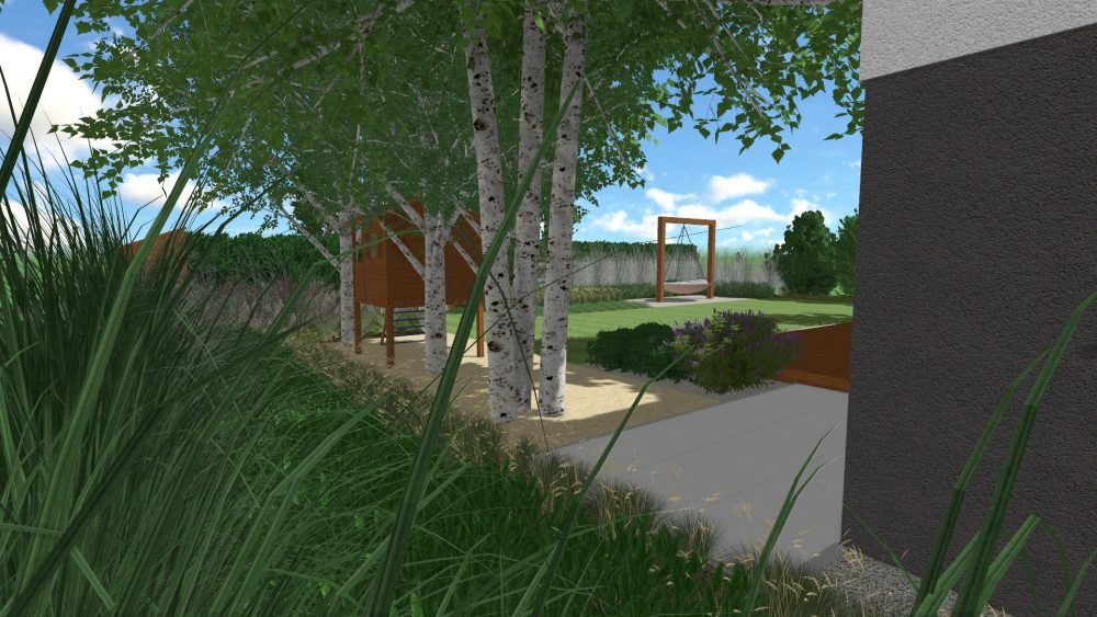 ogród nowoczesny - trawy w ogrodzie - projekt nowoczesnego ogrodu