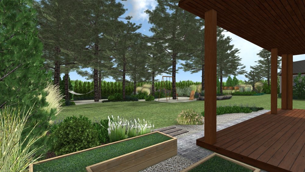 ogród leśny, ogród naturalistyczny, ogród sosnowy