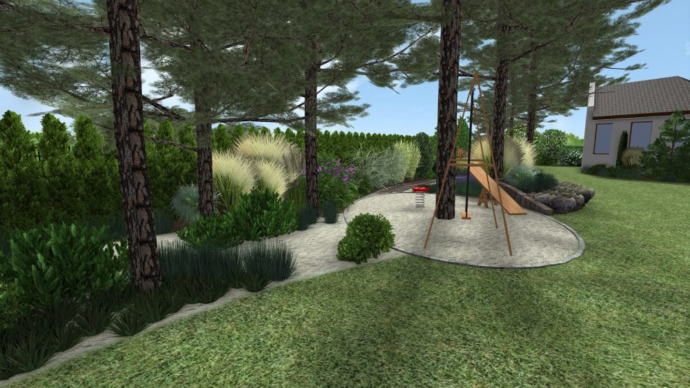 ogród leśny, ogród naturalistyczny, trawy w ogrodzie