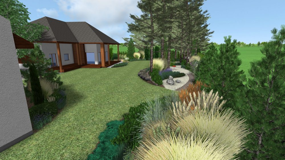 ogród leśny, ogród naturalistyczny,trawy w ogrodzie