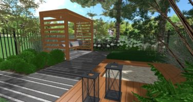 projekt małego ogrodu, ogród przy szeregowcu, ogród nowoczesny