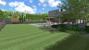 ogród nowoczesny, basen w ogrodzie, projektowanie ogrodów