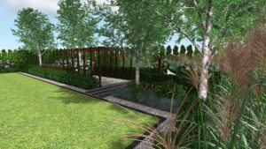 projekt ogrodu przy nowoczesnej rezydencji Poznań Luboń Rockandflower studio bonsai