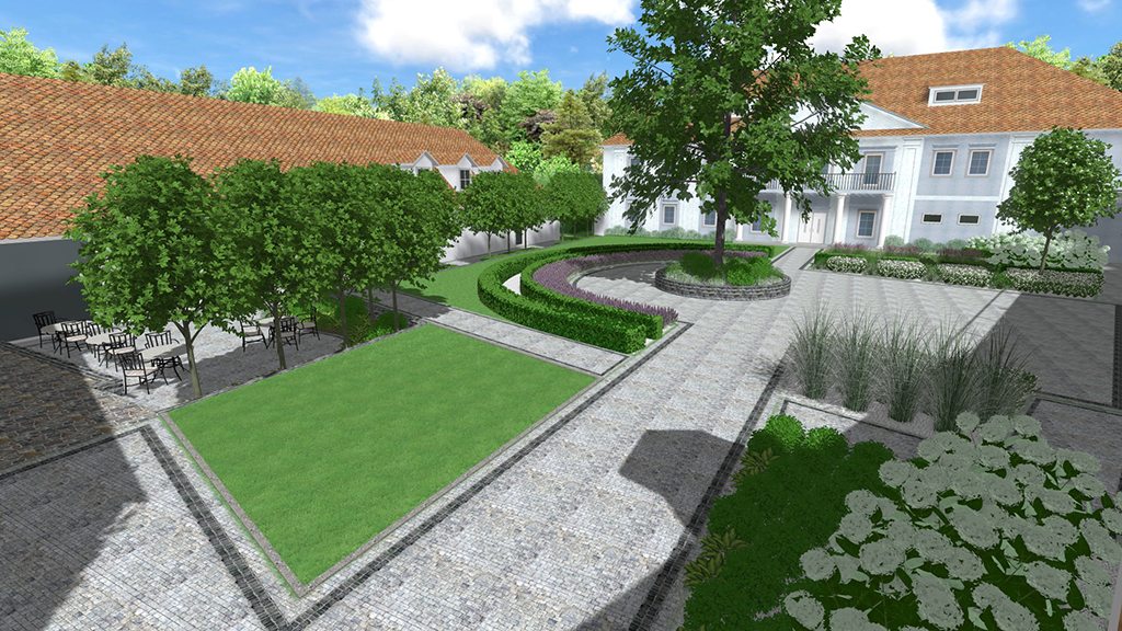 projekt ogrodu przy zabytkowej rezydencji Plzeń czechy projekt ogrodu zabytkowa zieleń Rockandflower studio rfstudio architektura krajobrazu