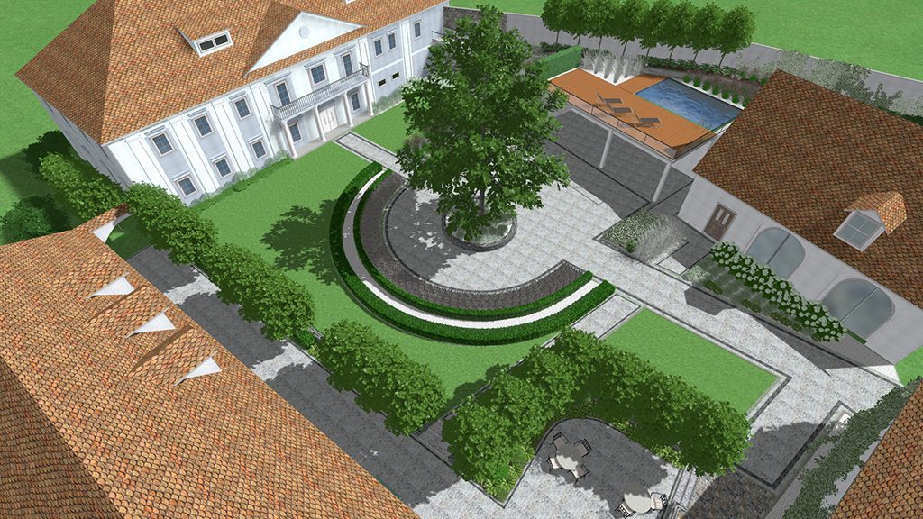 projekt ogrodu przy zabytkowej rezydencji Plzeń czechy projekt ogrodu zabytkowa zieleń Rockandflower studio rfstudio architektura krajobrazu