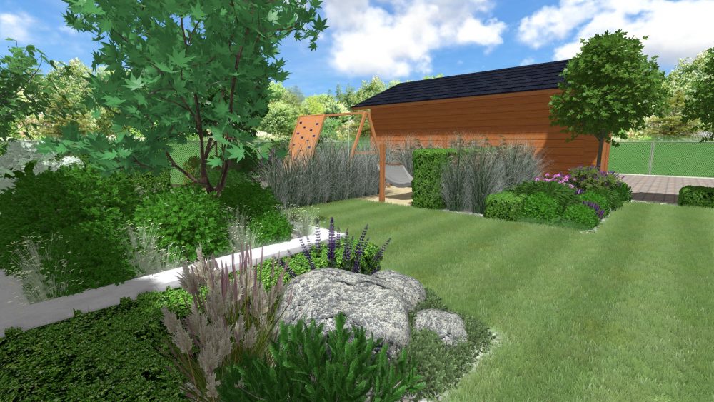 projekt nowoczesnego ogrodu, ogród geometryczny, projekt ogrodu Poznań