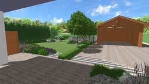 projekt nowoczesnego ogrodu, ogród geometryczny, projekt ogrodu Poznań