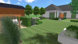 projekt nowoczesnego ogrodu, ogród geometryczny, projekt ogrodu Poznań