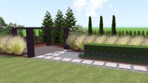 ogród na skarpie, ogród nowoczesny, altana wypoczynkowa