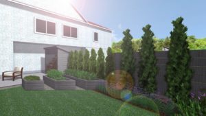 nowoczesne ogrody, donice na warzywa, projekt ogrodu Poznań