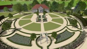 zagospodarowanie zieleni przy dworku - zabytkowe założenia ogrodowe - ogrody geometryczne