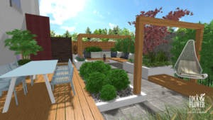 projekt tarasowego ogrodu, projekt małego ogrodu Poznań, ogrody Poznań, projektowanie ogrodów Poznań, architekt krajobrazu Poznań (1)