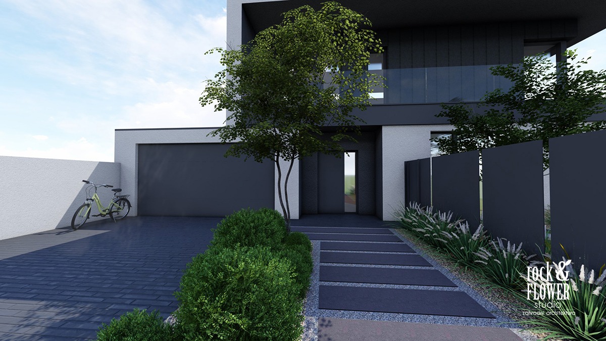 mały nowoczesny ogród w Poznań, projekt ogrodu Poznań, Rockandflower studio