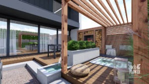 mały nowoczesny ogród w Poznań, projekt ogrodu Poznań, Rockandflower studio