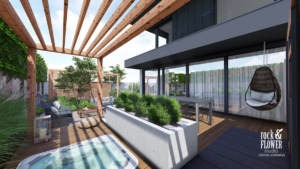 mały nowoczesny ogród w Poznań, projekt ogrodu Poznań, Rockandflower studio