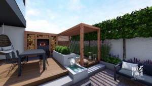 mały nowoczesny ogród w Poznań, projekt ogrodu Poznań, Rockandflower studio