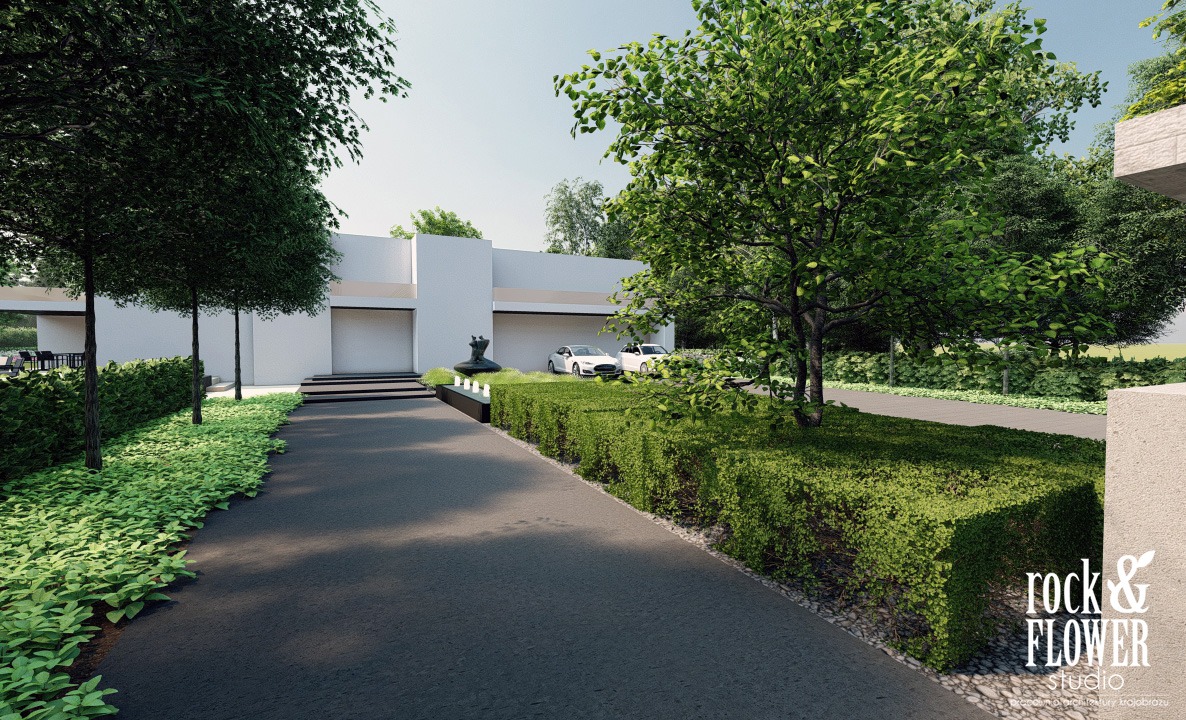 ogród przy willi w Poznaniu