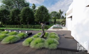 ogród przy willi w Poznaniu