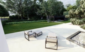 ogród przy willi w Poznaniu