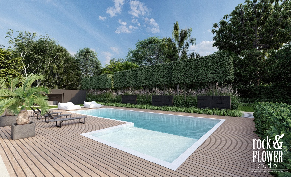 ogród przy willi w Poznaniu