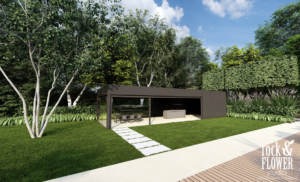 ogród przy willi w Poznaniu