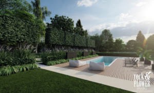 ogród przy willi w Poznaniu