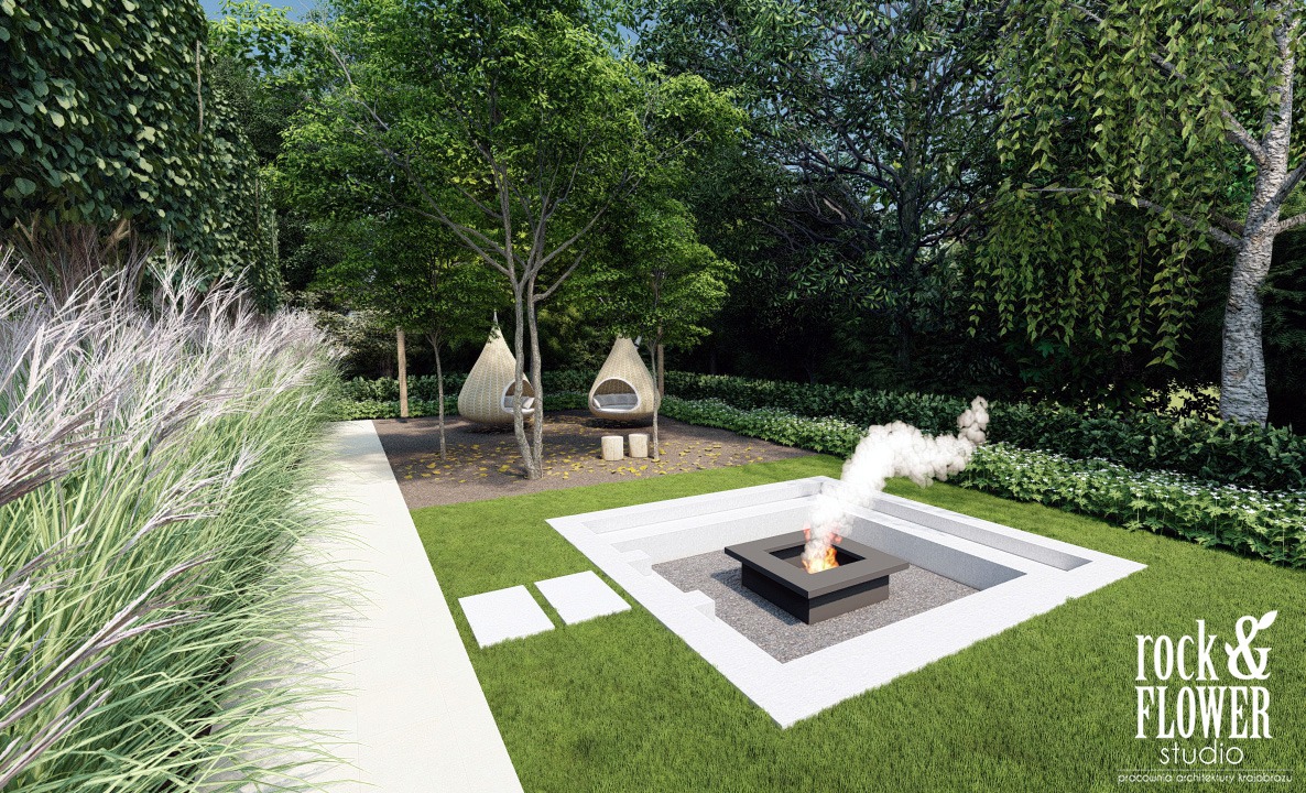 ogród przy willi w Poznaniu