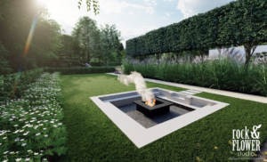 ogród przy willi w Poznaniu