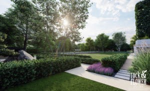 ogród przy willi w Poznaniu