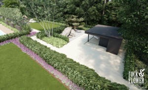 ogród przy willi w Poznaniu