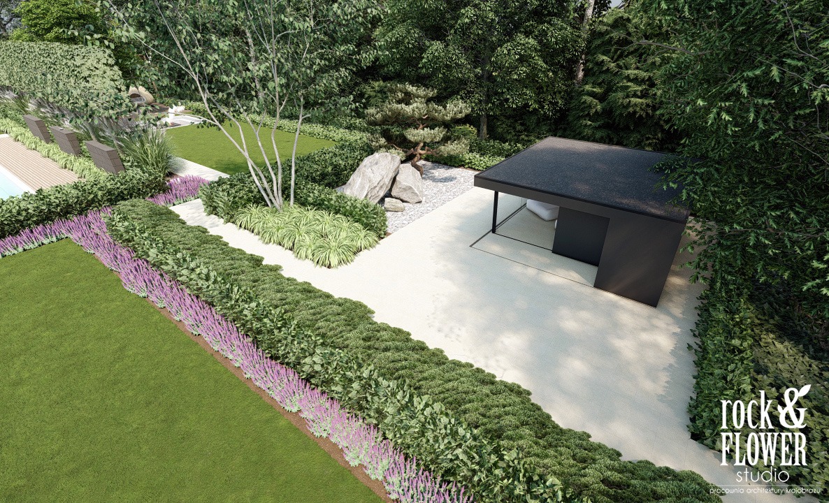 ogród przy willi w Poznaniu