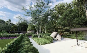 ogród przy willi w Poznaniu