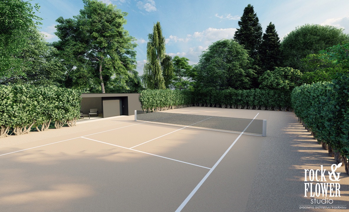 ogród przy willi w Poznaniu